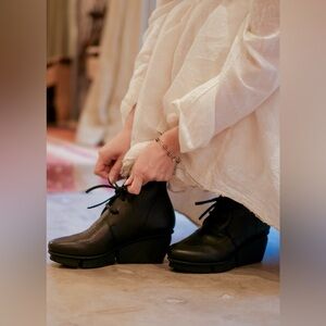 Trippen Green Leather Lace Up Boots Size 41/10